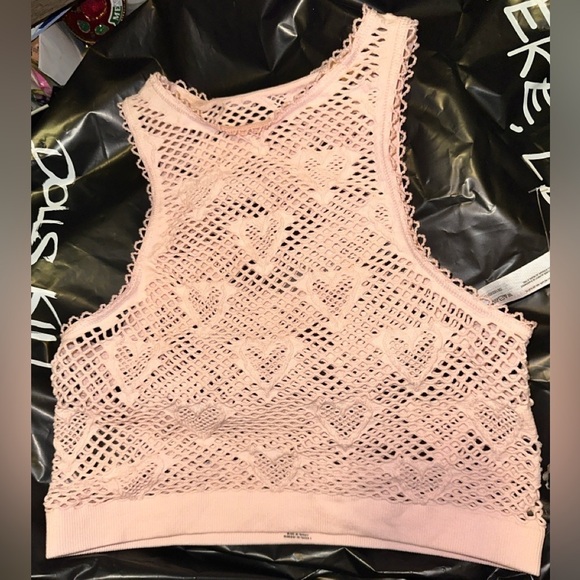 Free people movement high neck heart mesh tank XS/S - Picture 1 of 4